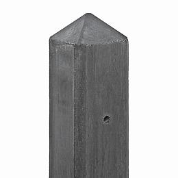 Betonpaal antraciet diamantkop - 10x10x180cm tussenmodel Scherm 90 cm - IJssel-serie