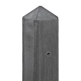 Betonpaal antraciet diamantkop - 10x10x280cm tussenmodel Scherm 180 cm - IJssel-serie