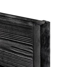 Beton-motiefplaat antraciet gecoat - H26xD3.5xL184cm rabat-houtmotief