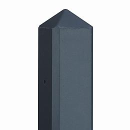 Betonpaal antraciet gecoat diamantkop - 10x10x180cm tussenmodel Scherm 90 cm - IJssel-serie