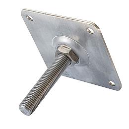 Betonpoer hoogteverstelling M16 verzinkte plaat 10x10cm