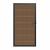 Newtechwood co-extrusie composiet deur in aluminium frame, horizontaal triple, 100x195 cm, teak.