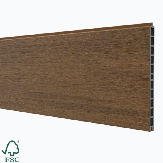 WPC Premium fence board Teak 21x310mm (wb 300mm) L-178cm FSC®100% FSC®-C003450