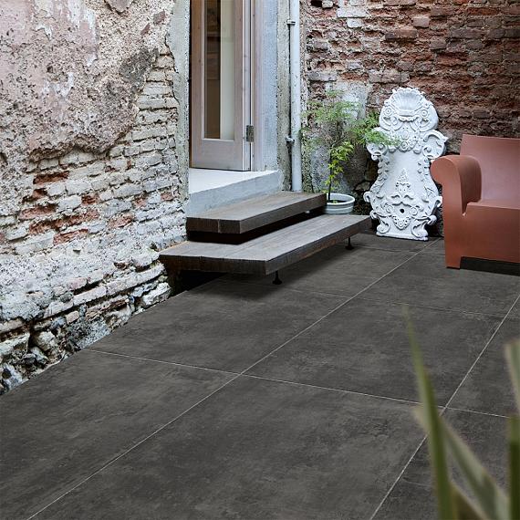 Keramische tegel Betonoptik Dark 60x60x3 cm