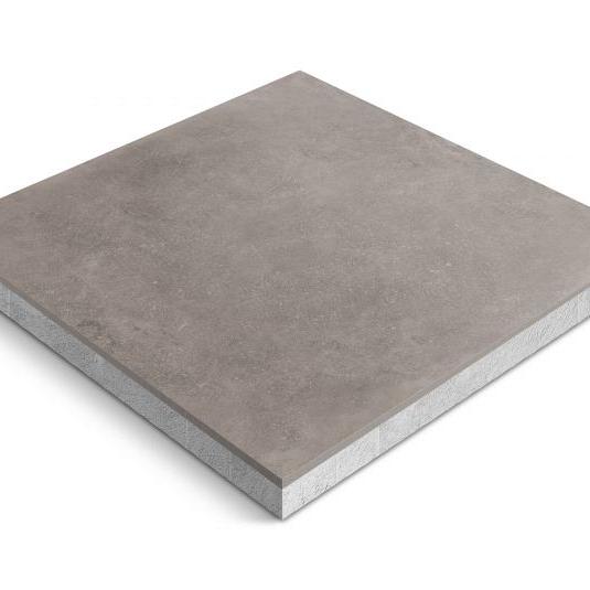 Keramische tegel op onderbeton | Ceradeco | 60x60x4 cm |  Belga Titanio