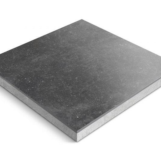 Keramische tegel op onderbeton | Ceradeco | 60x60x4 cm | Belga Nero