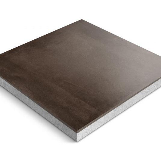 Keramische tegel op onderbeton | Ceradeco | 60x60x4 cm |  Cemento Marrone