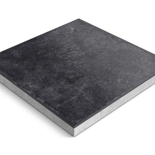 Keramische tegel op onderbeton | Ceradeco | 60x60x4 cm | Matiere Nero
