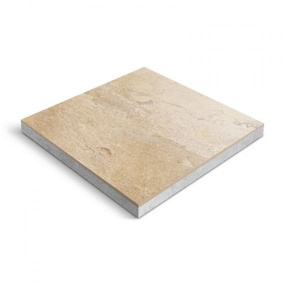 Keramische tegel op onderbeton | Ceradeco | 60x60x4 cm | Quartz Gold