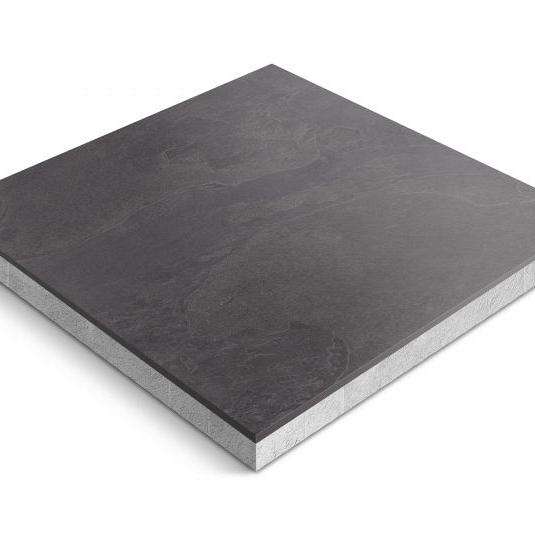 Keramische tegel op onderbeton | Ceradeco | 90x90x5 cm | Nordica Dark