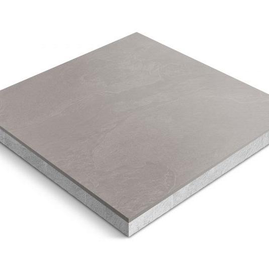 Keramische tegel op onderbeton | Ceradeco | 90x90x5 cm | Nordica Grey