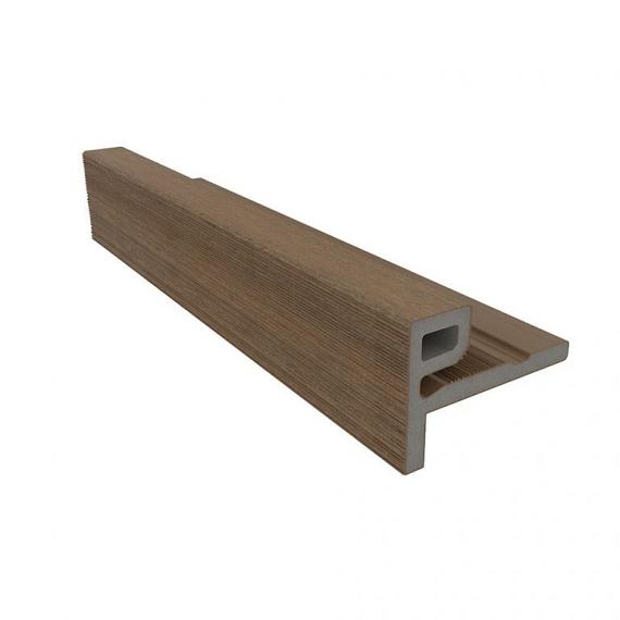 NewTechWood composiet co-extrusie eindprofiel castellation t.b.v. wand bekleding. 7x5x300 cm Teak