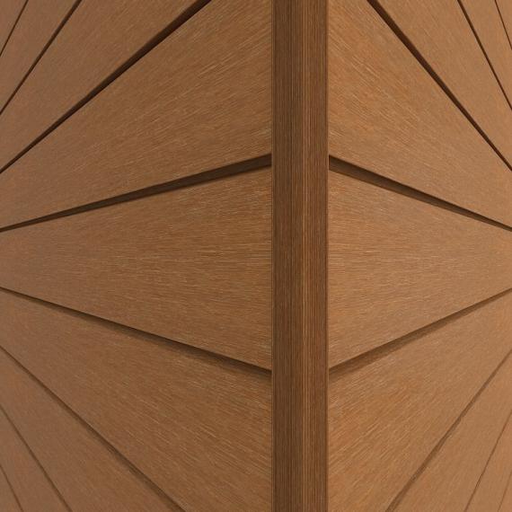 NewTechWood composiet co-extrusie hoekprofiel castellation t.b.v. wand bekleding. 7x8x300 cm Red Ced