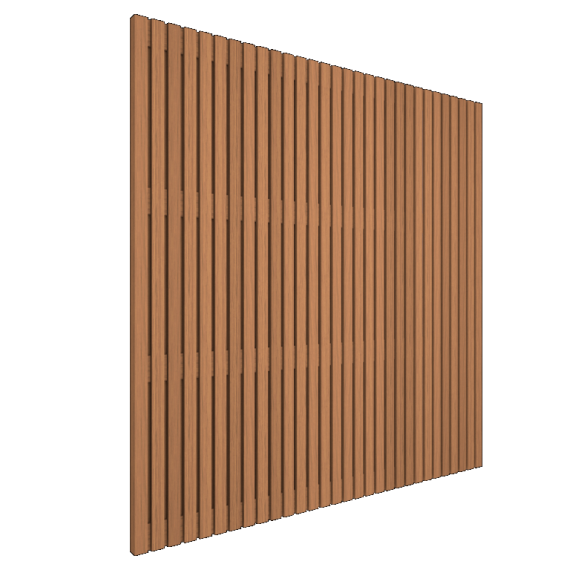 Thermovision Ayous geschaafd latten scherm. recht horizontaal/verticaal. 180x180 cm