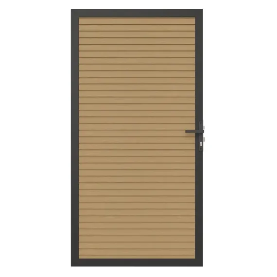Newtechwood co-extrusie composiet deur in aluminium frame, horizontaal triple, 100x195 cm, red cedar