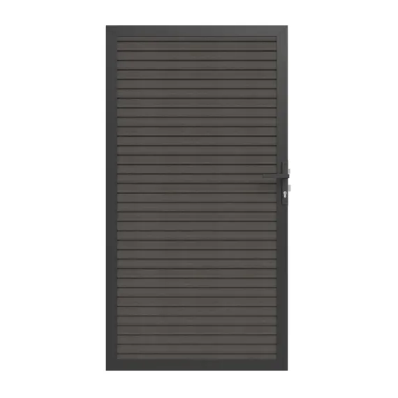 Newtechwood co-extrusie composiet deur in aluminium frame, horizontaal triple, 100x195 cm, silver gr