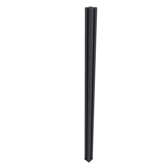 Newtechwood aluminium sleufpaal, met paalkap en paalhouder, 8x8x190 cm, zwart.