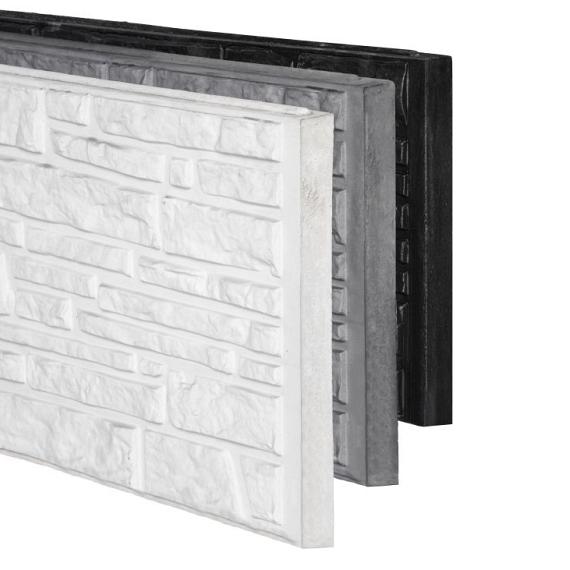 Berton©-motiefplaat smal wit/grijs H26xD3,5xL184 cm Rustico
