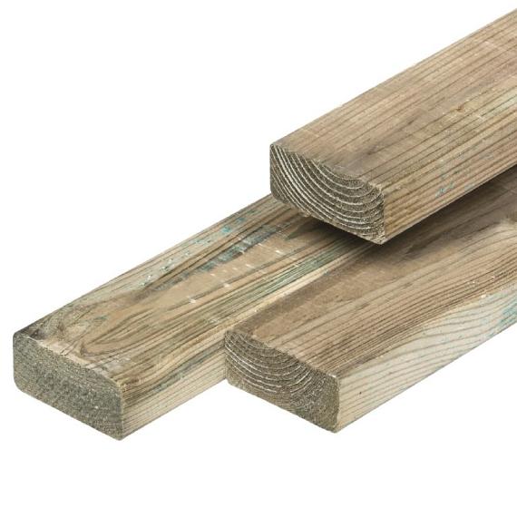 ME grenen ligger geïmpregneerd 4,4x9,5x400 cm geschaafd 4rh