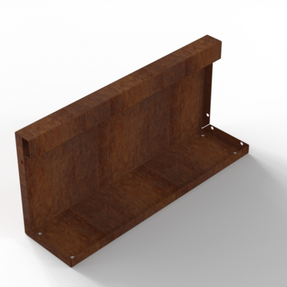 Bloembak module+ recht paneel (A) 60x28 cm corten