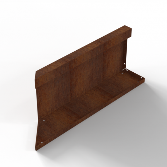 Bloembak module+ inwendig hoekpaneel (C) 60x28 cm R corten