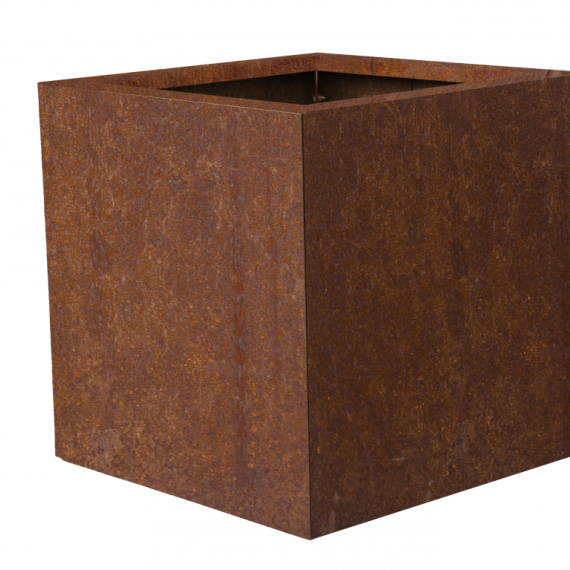 Bloembak vlak corten 60x60x60 cm