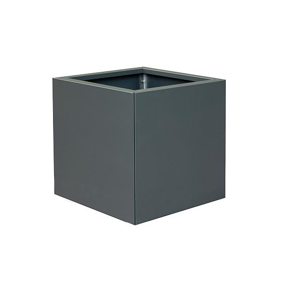 Bloembak vlak antraciet 60x60x60