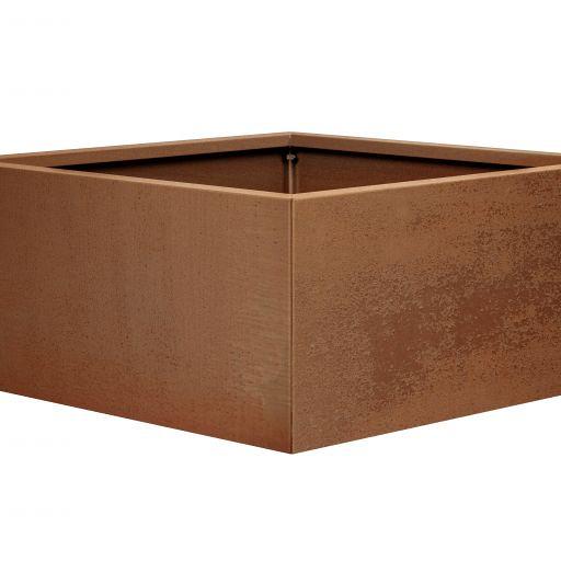 Bloembak vlak corten 90x90x60 cm