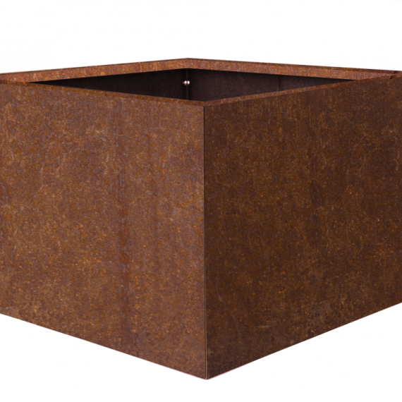 Bloembak vlak corten 90x90x60 cm