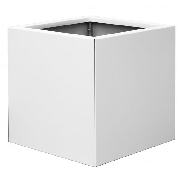 Bloembak vlak wit 60x60x60 cm