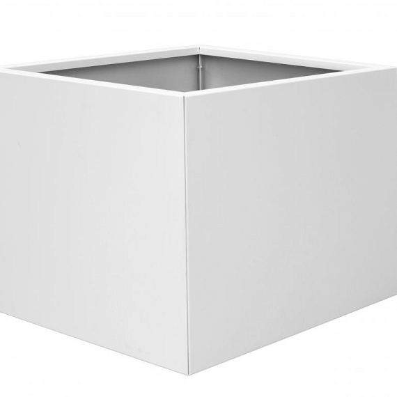 Bloembak vlak wit 90x90x60 cm