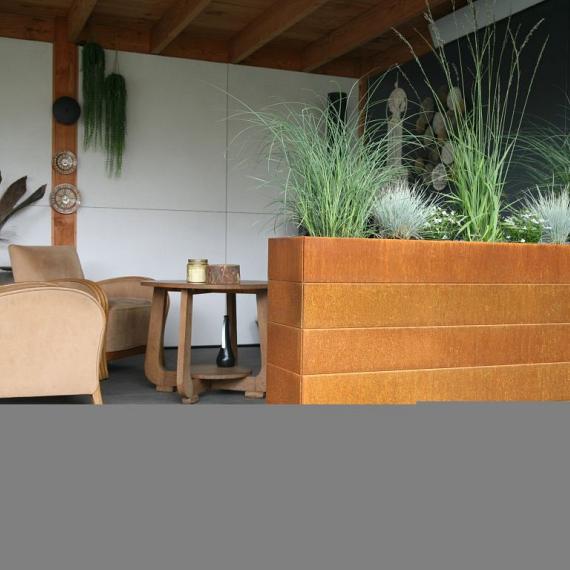 Bloembak corten 300x60x70 cm