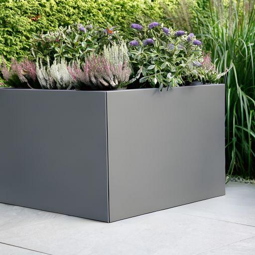 Bloembak vlak antraciet 60x210x40 cm