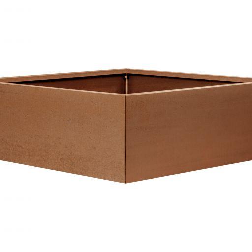 Bloembak vlak corten 210x210x40 cm