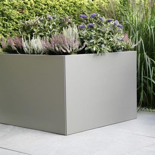 MBB Metalen bloembak taupe 90x90