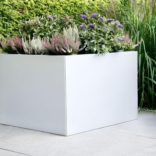 Bloembak vlak - WIT 60x120x40 cm