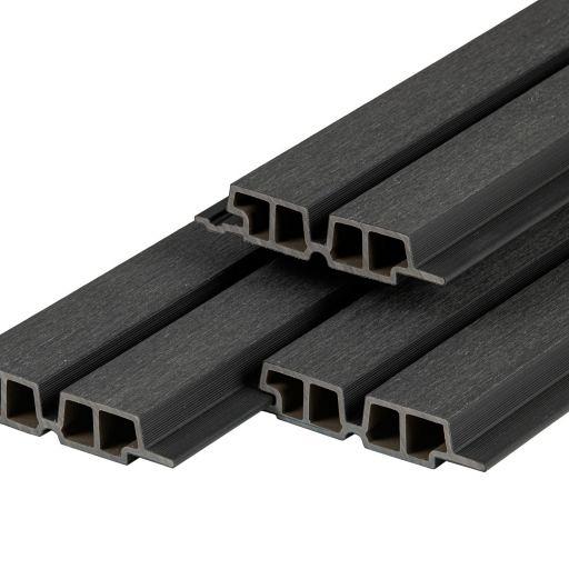 PuraTech 55 composiet dubbel profiel 3,3x17x290 cm, ebony black, fijne houtnerf