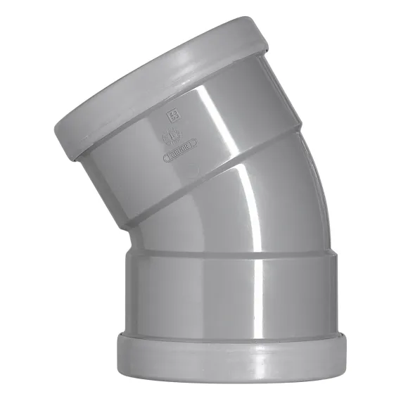 Pvc hwa 110 mm SN8 30 graden bocht 2x manchet