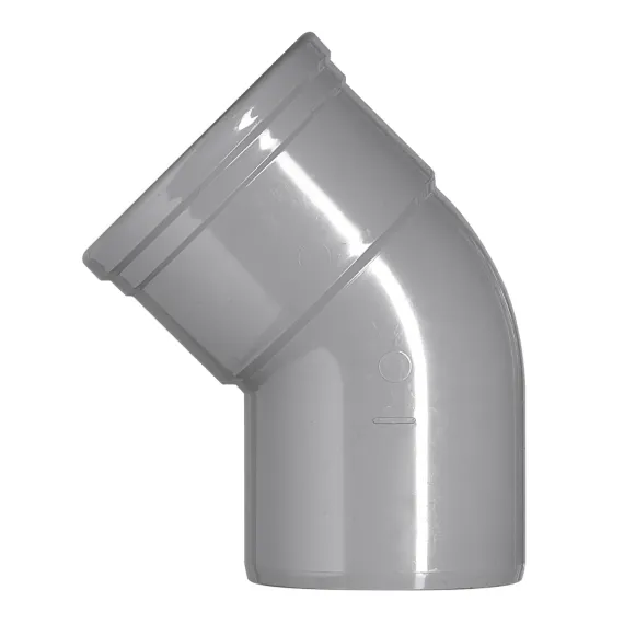 Pvc hwa 125 mm SN8 45 graden bocht 1x manchet