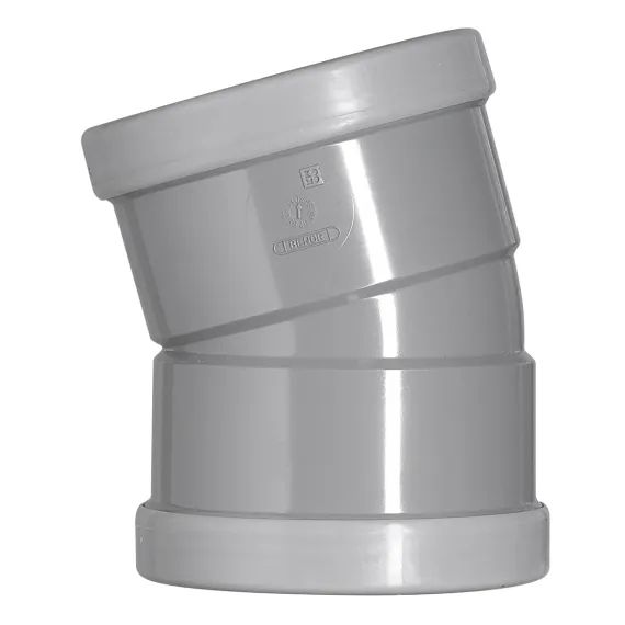 Pvc hwa 125 mm SN8 15 graden bocht 2x manchet