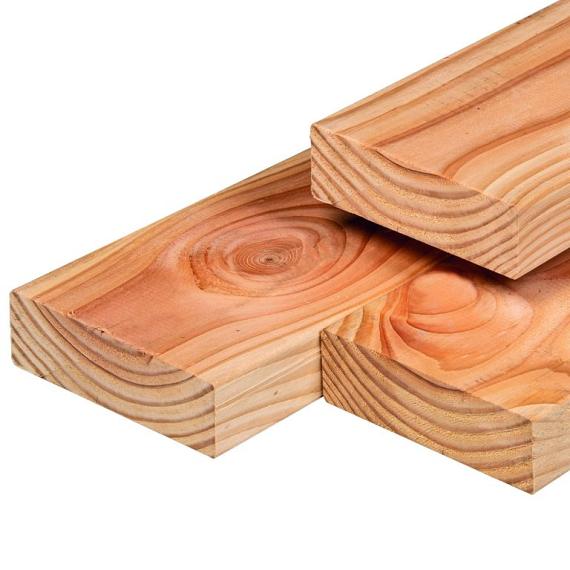 Douglas ligger 6,5x19x400 cm, gedroogd, geschaafd, 4 ronde hoeken
