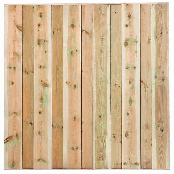 Grenen tuinscherm geïmpregneerd geschaafd  11 planks 180x180cm zonder doorkijk