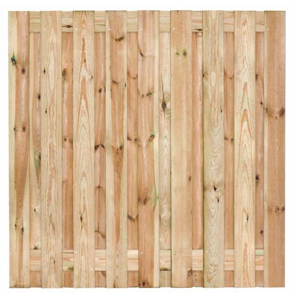 Tuinscherm Vasse, groen geïmpregneerd grenen, RVS-geschroefd, 19-planks (17+2) 180x180 cm
