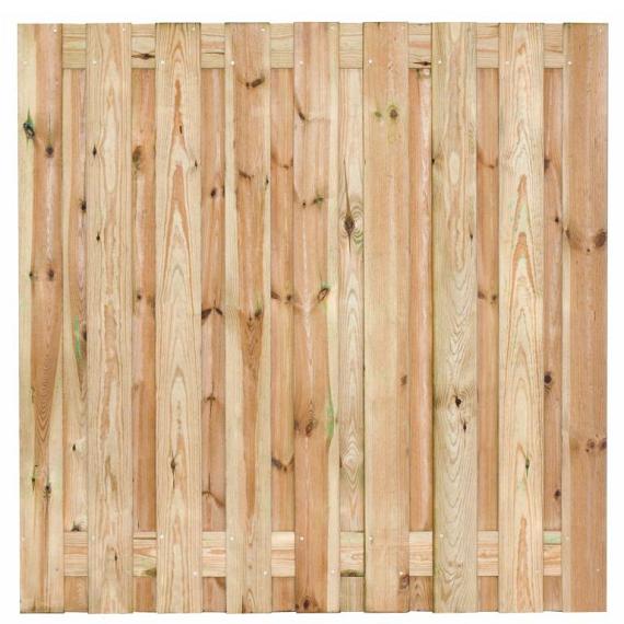 Tuinscherm Vasse, groen geïmpregneerd grenen, RVS-geschroefd, 19-planks (17+2) 180x180 cm