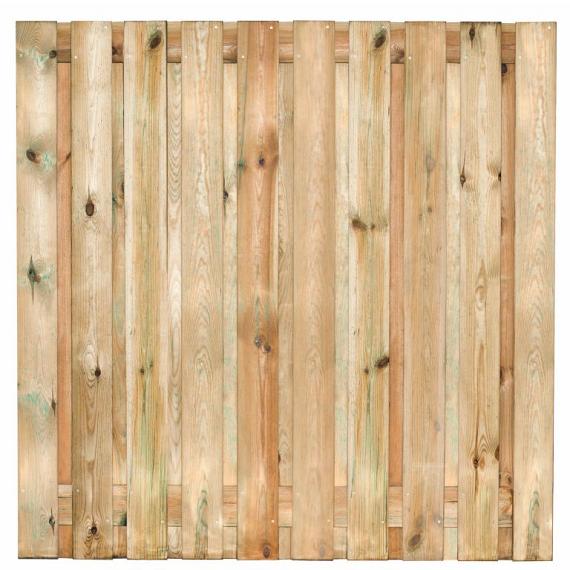 Tuinscherm Enschede, groen geïmpregneerd grenen, RVS-geschroefd, 21-planks (19+2) 180x180 cm