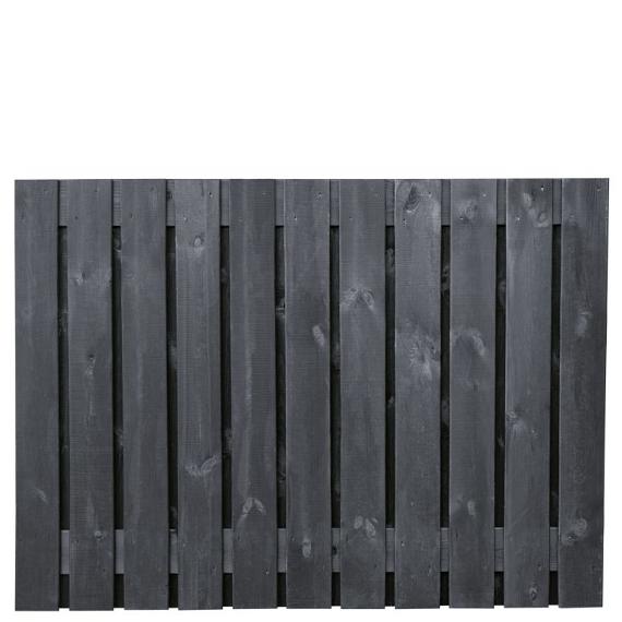 Tuinscherm Stuttgart, zwart gespoten vuren, RVS-geschroefd, 21-planks (19+2) 180x130 cm