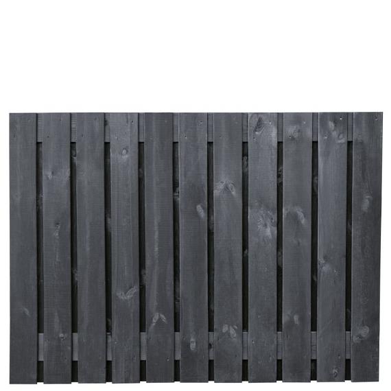 Tuinscherm Stuttgart, zwart gespoten vuren, RVS-geschroefd, 21-planks (19+2) 180x130 cm