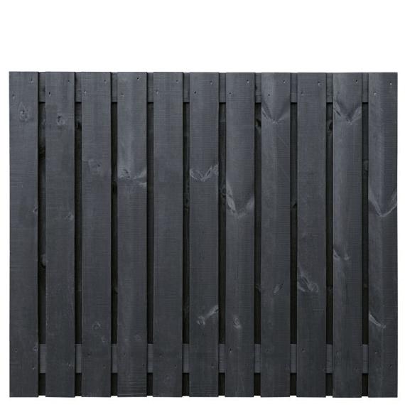 Grenen tuinscherm zwart gespoten geschaafd 23 planks (21+2) 150x180cm
