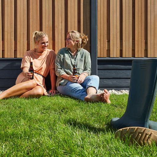 Tuinscherm Dronten, keruing hardhout, RVS-geschroefd, 21-planks (19+2) 180x180 cm