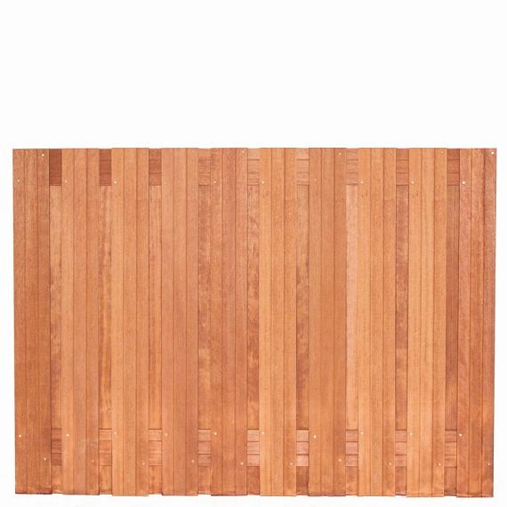 Tuinscherm Dronten, keruing hardhout, RVS-geschroefd, 21-planks (19+2) 180x130 cm